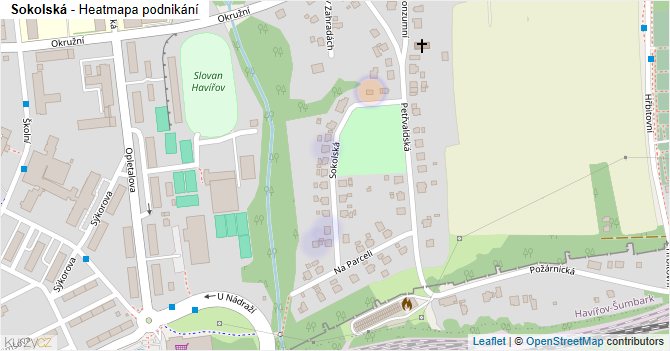 Sokolská - mapa podnikání
