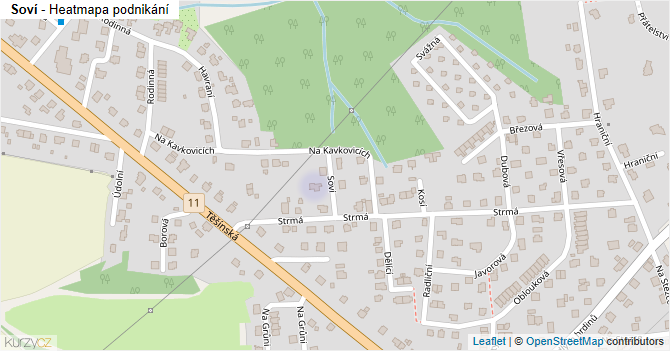 Soví - mapa podnikání