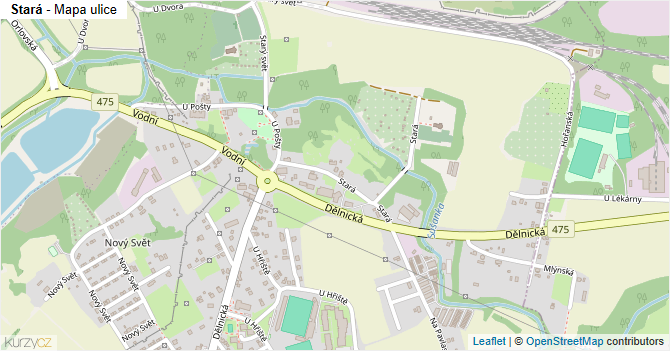 Stará - mapa ulice