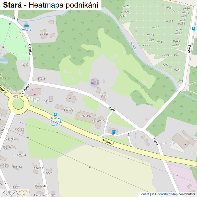 Mapa Stará - Firmy v ulici.
