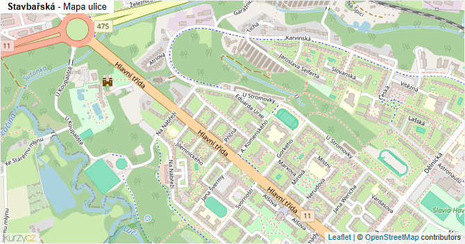 Stavbařská - mapa ulice