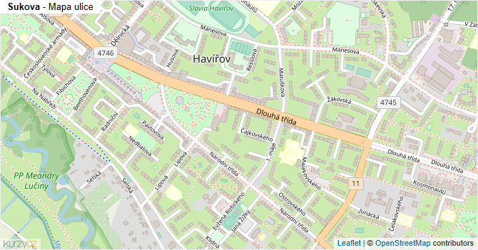 Sukova - mapa ulice