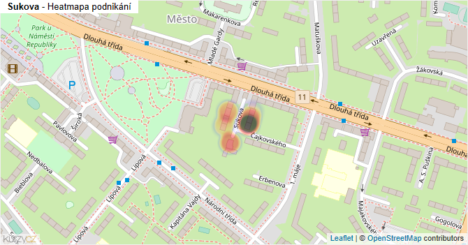 Sukova - mapa podnikání
