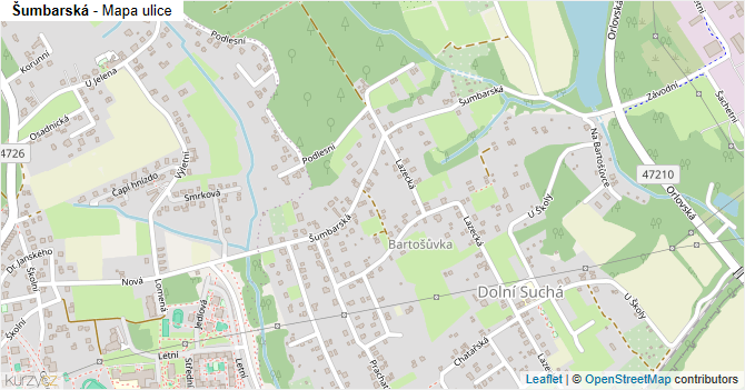Šumbarská - mapa ulice