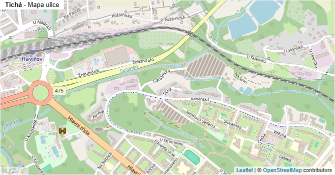 Tichá - mapa ulice