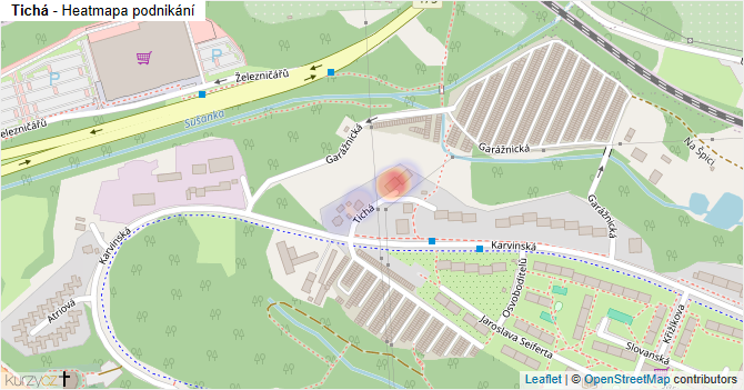 Tichá - mapa podnikání