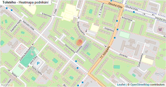 Tolstého - mapa podnikání