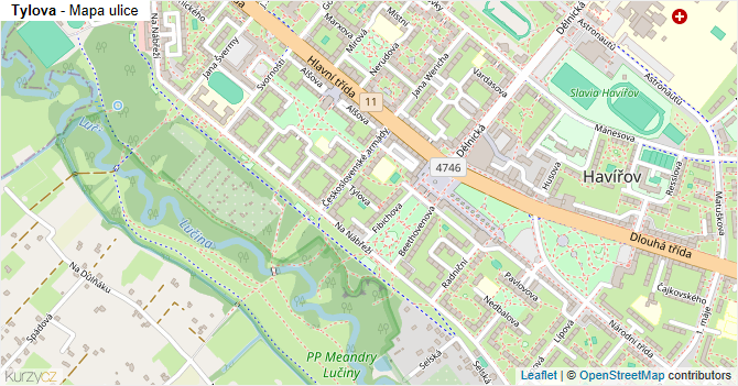 Tylova - mapa ulice