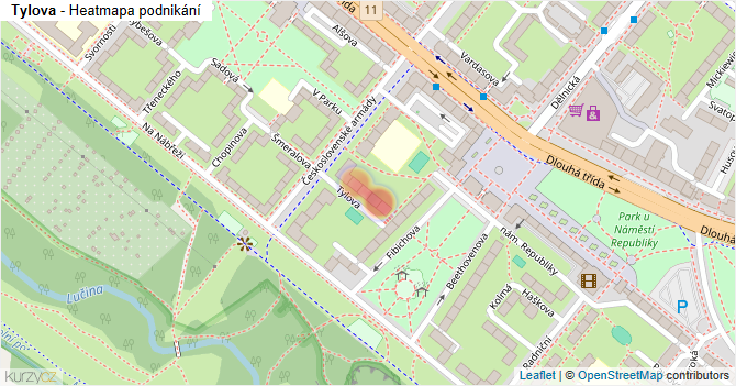 Tylova - mapa podnikání