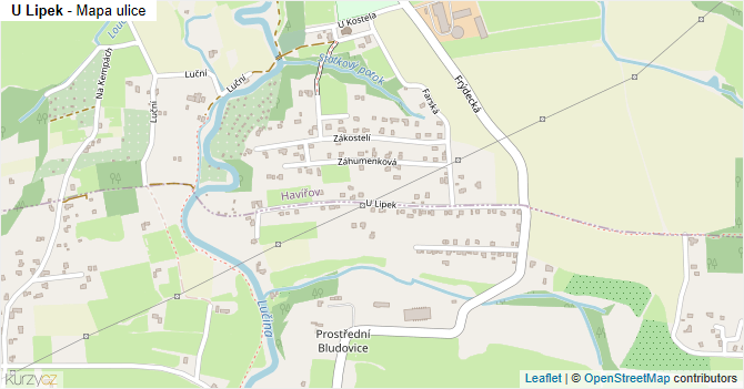 U Lipek - mapa ulice