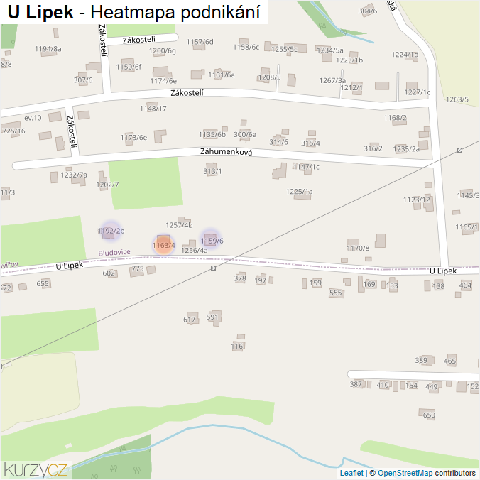 Mapa U Lipek - Firmy v ulici.