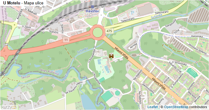 U Motelu - mapa ulice