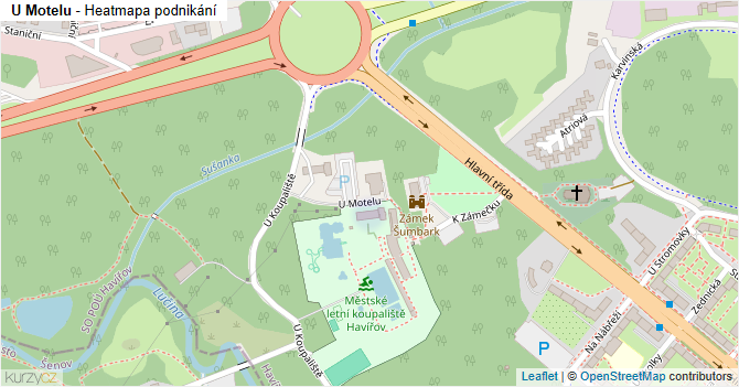 U Motelu - mapa podnikání