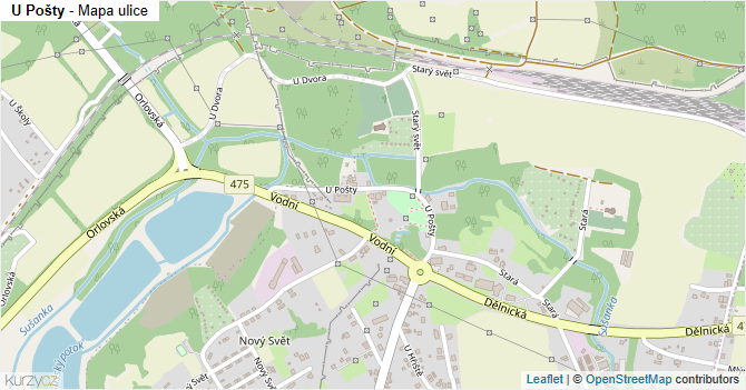 U Pošty - mapa ulice