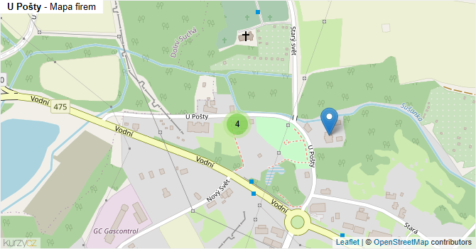 U Pošty - mapa firem