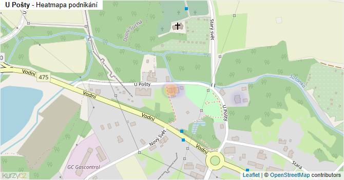 U Pošty - mapa podnikání