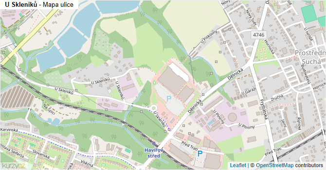 U Skleníků - mapa ulice