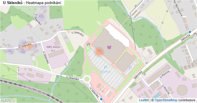 U Skleníků - mapa podnikání