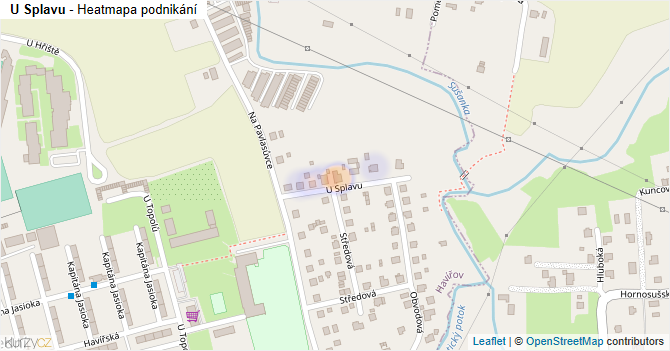 U Splavu - mapa podnikání