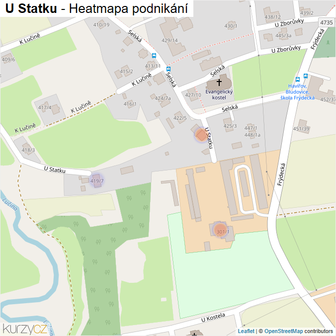 Mapa U Statku - Firmy v ulici.