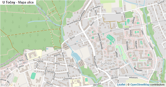 U Točny - mapa ulice
