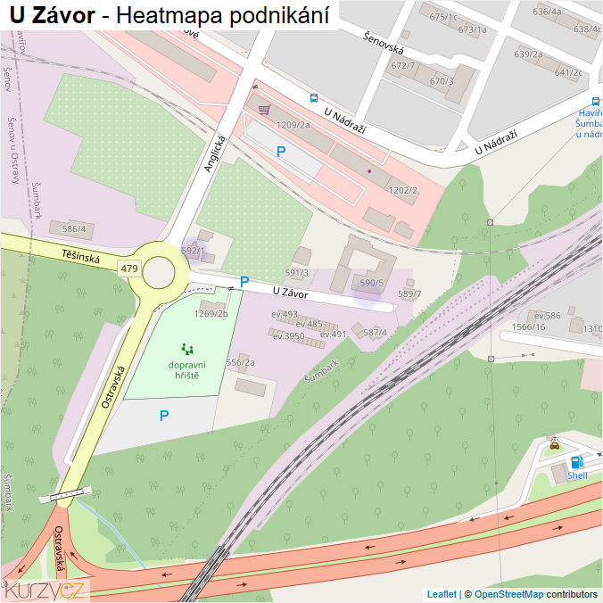 Mapa U Závor - Firmy v ulici.