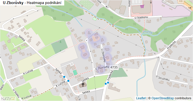 U Zborůvky - mapa podnikání