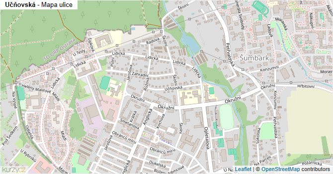 Učňovská - mapa ulice