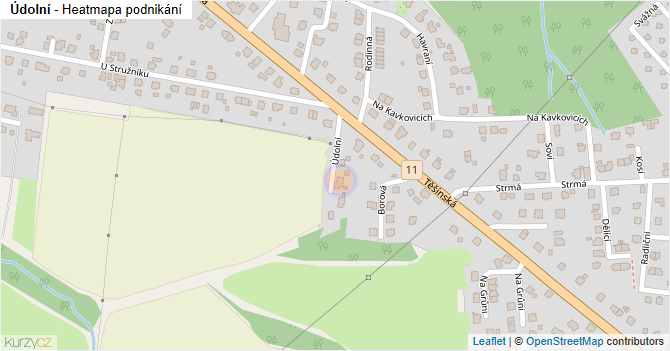Údolní - mapa podnikání