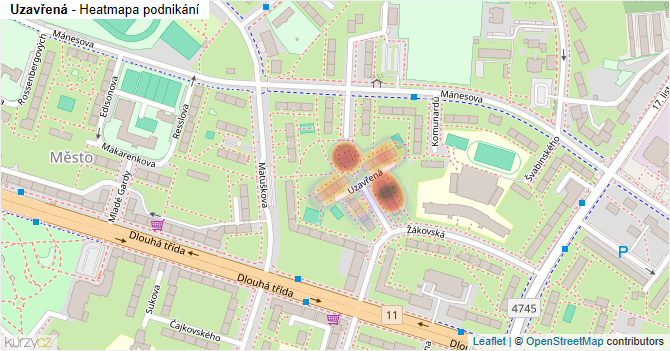 Uzavřená - mapa podnikání