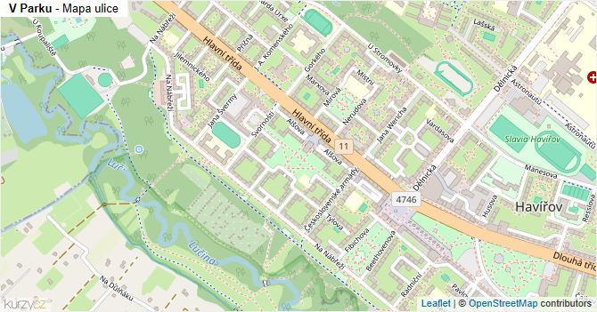 V Parku - mapa ulice