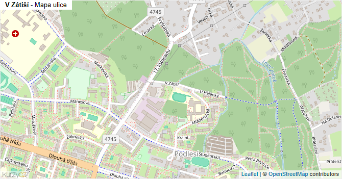 V Zátiší - mapa ulice