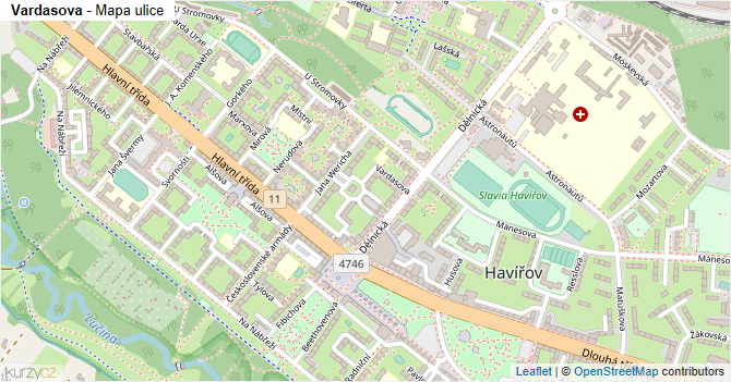 Vardasova - mapa ulice