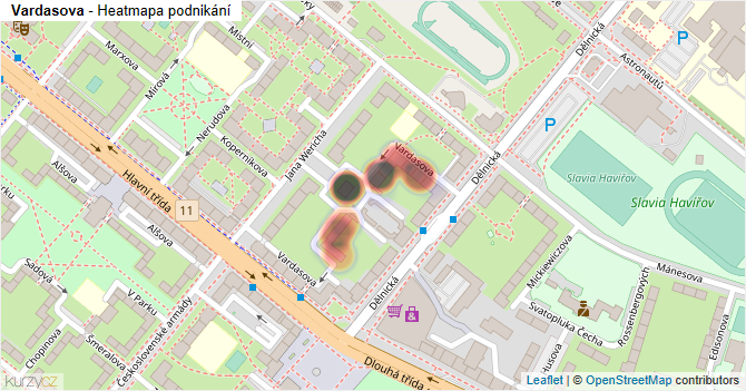 Vardasova - mapa podnikání