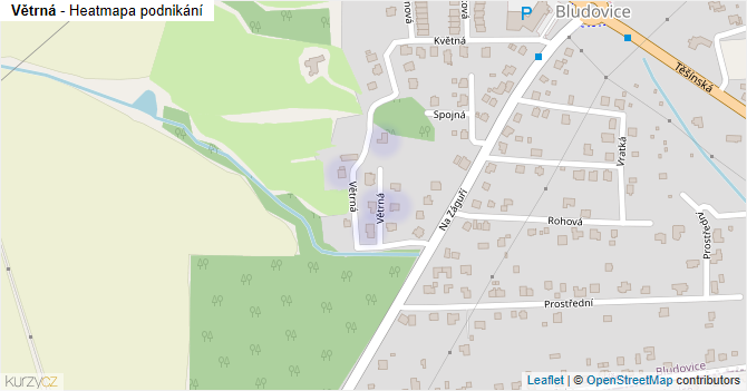 Větrná - mapa podnikání