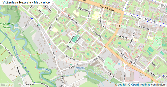 Vítězslava Nezvala - mapa ulice