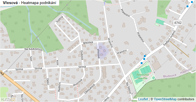Vřesová - mapa podnikání