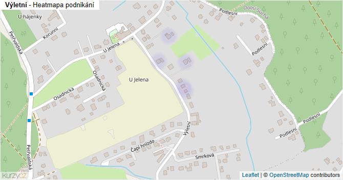 Výletní - mapa podnikání