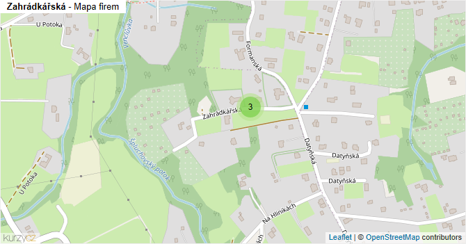 Zahrádkářská - mapa firem