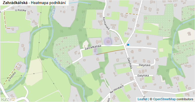 Zahrádkářská - mapa podnikání