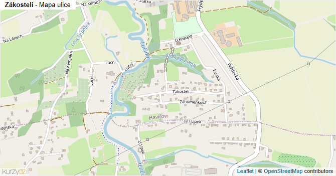 Zákostelí - mapa ulice