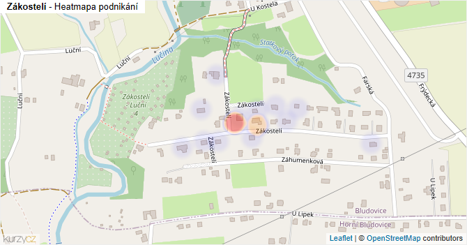 Zákostelí - mapa podnikání