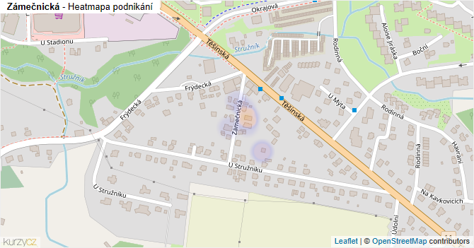 Zámečnická - mapa podnikání