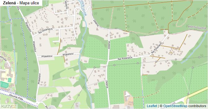 Zelená - mapa ulice