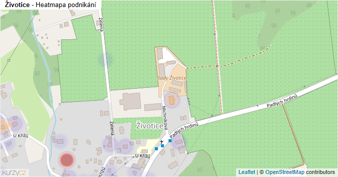 Životice - mapa podnikání