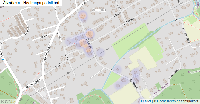 Životická - mapa podnikání