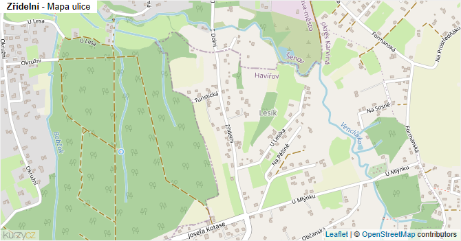 Zřídelní - mapa ulice