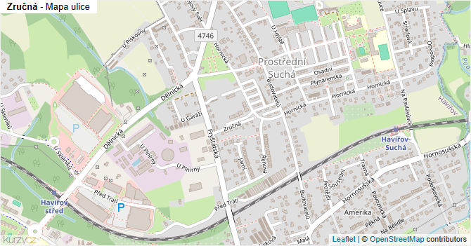 Zručná - mapa ulice