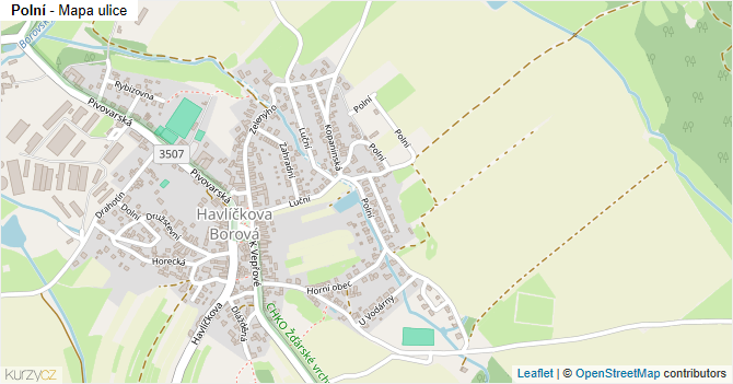Polní - mapa ulice