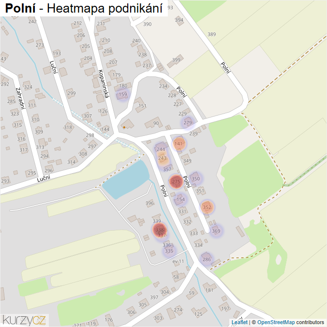 Mapa Polní - Firmy v ulici.